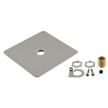 Acuity Brands JUNO® Trac-Master™ T27 BL Outlet Box Cover, 4 in L x 4 in W, 1/2 in Center Hole, For Use With T24, T25 and T26 Connector, Polycarbonate